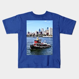 Philadelphia PA - Tugboat by Philadelphia Skyline Kids T-Shirt